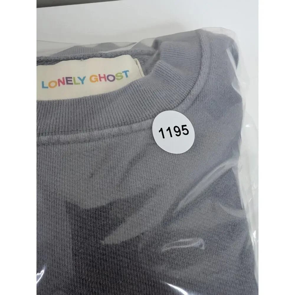 Lonely Ghost Elementary XL Grey Pullover Sweatshirt Rainbow